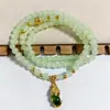 Pulseira Pixiu de Agata Esmeralda Vermelha Aventurina com Contas Douradas Pulseira Pixiu da Sorte Joias Atacado