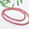 Tres Círculos Múltiples Círculos Coleccionable Cristal de Fresa Natural Pulsera Pulsera 567A Rojo Hielo Rojo Paloma Cristal de Fresa