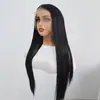 Amazon Export Export Peruca Lace Frontal 13x4 Cabelo Longo Liso Preto Natural Seda de Alta Temperatura Linha do Cabelo Natural