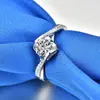Anillo de Moda de Plata 925 Beso de Ángel con Diamante de Alto Carbono, Anillo de Diamante para Mujer Estilo Propuesta Chapado en Oro de 18K Joyería al por Mayor