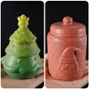 Molde de Taza de Árbol de Navidad de Múltiples Capas Tarro de Santa Estrella Caja de Almacenamiento de Árbol de Navidad Molde de Silicona de Yeso