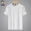 Camiseta de Hielo de Seda de Verano para Hombre y Mujer de Manga Corta Hueca Transpirable Elástica Deportiva Talla Grande Superior Secado Rápido Fina Camiseta de Media Manga