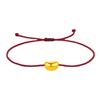 Pulseira de Feijão do Amor em Ouro Puro 999 Feijão de Ouro Duro 3D Fio Vermelho Trançado Contas de Transferência de Ouro Puro Presente de Dia dos Namorados