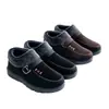 Venta al por mayor transfronteriza invierno 2026 felpa más grosor zapatos de tela de algodón estilo Pekín antiguo para hombre antideslizantes sin cordones para mediana edad y ancianos zapatos cálidos