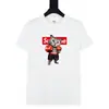 Camiseta de Manga Curta Supreme, Marca de Moda Americana de Peso Pesado, Estampa Clássica de Letras, Gola Redonda Boxy, Caimento Solto, Manga Meia-Manga para Homens e Mulheres