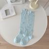 Calcetines de verano ultrafinos con lazo decorativo, calcetines de tubo para niña, suaves y transpirables, de algodón.