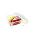 Caja de almacenamiento para refrigerador con tapa abatible, caja de conservación de grado alimenticio, sellada para especias, apta para microondas y congelador para preparar platos de carne fresca