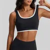 Chaleco Deportivo de Color Bloqueado de Alta Elasticidad para Comercio Transfronterizo, No Necesita Usar Sujetador, Recoge los Lados del Pecho, Chaleco de Yoga a Prueba de Impactos