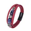 Pulseira de Pedra Olho de Tigre Masculina Amazon Venda Quente Transfronteiriça Couro Multicamadas Pulseira de Pedra Natural Masculina Pulseira com Fecho Magnético Joias