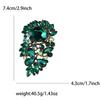 Exquisito broche de cristal con diamantes de imitación de aleación de moda de lujo para mujer, broche de joyería con ramillete para traje y abrigo de comercio exterior
