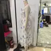 Ins Transfronterizo Europeo y Americano 2026 Nueva Moda Elegante Ropa de Mujer al por Mayor Vestido Largo con Volantes Bordado sin Hombros