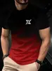 2025 Nueva Camiseta Casual Versátil de Manga Corta para Hombre con Estampado, Moda Europea y Americana, Versátil, de Alta Calidad