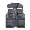 Colete Refletor com Logo Impresso, Uniforme de Trabalho em Malha com Múltiplos Bolsos para Serviços de Motorista, Colete Publicitário e para Voluntários da Comunidade