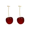 Brincos de cereja Brincos de sentido de design de verão feminino Brincos de frutas de cereja vermelha Estilo coreano Moda Novos brincos da moda