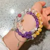 Pulsera Pulsera de Amatista Citrina Piedra Lunar Cristal de Fresa Madera Roja con Veta Piedra Lunar Tesoro Múltiple