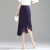 Falda Irregular de Nicho Inspirada en el Diseño para Mujer, Falda Larga hasta la Rodilla de Cintura Alta con Volantes y Ajustada a la Cadera de Cola de Pez, Primavera/Verano 2026