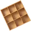 Creativo Plato de Nueve Compartimentos para Restaurantes Comerciales de Hot Pot, Restaurantes de Barbacoa, Bandejas de Carne y Verduras, Bandejas de Madera de Bambú, Platos Divididos