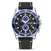 Reloj para hombre con cronógrafo Megir, esfera grande, calendario, cuero genuino, reloj de cuarzo deportivo para hombre 2132, luminoso