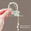 Novo Estilo Chinês Novo Clipe de Cabelo Bola de Flores Feminino Asas Borla Fivela de Rabo de Cavalo Parte de Trás da Cabeça Adorno de Cabelo