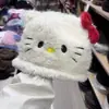 Bonito Gorro de Peluche con Orejas de Gato y Lazo, Protección Cálida para los Oídos para Mujer, Otoño e Invierno, Dibujos Animados, Hello Kitty, Gato, Kt, Gorro Pulóver