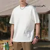Camiseta Básica de Manga Corta de Color Sólido para Hombre 2026 Nuevo Cuello Redondo Moda Simple Manga con Parche Top de Verano Delgado Holgado