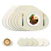 Jogos americanos florais em formato de gota em estoque, jogos de mesa de PVC à prova d'água e de óleo, jogos americanos de couro estilo western para hotel e restaurante, isolamento para casa