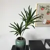 Decoración de Plantas Verdes de Bambú Lirio Plantas Falsas Adornos de Decoración de Oficina Accesorios de Flores Frescas de Escritorio Hojas de Paisajismo Exterior
