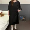 2026 Estilo Nuevo Estilo Simple Bata de Noche para Mujer Verano Imitación de Algodón Costilla Mangas Raglán Estilo Perezoso Ropa para el Hogar