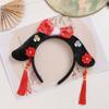 Diadema Gege estilo palaciego para niños, tocado antiguo, accesorios Hanfu lindos de estilo chino, diadema de borlas de flores para niñas