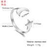 Anillo de acero inoxidable 304 con diseño de estrella de cinco puntas, luna y dibujos animados de moda, venta directa de fábrica