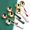 Cuchara Popular Cuchara Redonda Se Puede Añadir con logo Acero Inoxidable 304 Cuchara de Postre Doméstica Espesada Cuchara de Sopa Cuchara de Arroz Helado Regalo