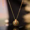 Acero de Titanio Flor Goteo de Aceite Círculo Hebilla de Oreja Estilo de Corte Pendientes Artísticos Lujo Ligero Vintage Traje Collar Antiguo de Mujer