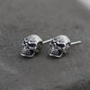 Aretes de Calavera Estéreo de Plata Esterlina S925 Rey Ciervo Dorado Venta al por Mayor Personalizados Estilo Punk Diseño de Nicho Aretes para Hombre