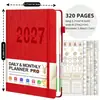 Calendário de Livro Inglês Mais Vendido Transfronteiriço 2027 Planejador Livro de Agenda de Escritório Caderno de Negócios Caderno Grosso Venda por Atacado
