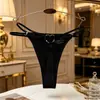 Ropa interior nueva estampada para mujer con accesorios de moda, tirantes delgados, cobertura de cadera, ropa interior sin costuras en forma de T de tiro bajo para mujer 17663