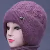 Moda de Invierno para Personas Mayores Gorro de Lana Tejido Cálido Engrosado para Abuela y Mamá