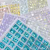 Açúcar de Pedra 6*8mm 1:1 Decorações de Unhas de Beleza Corte Imitação Huazi Retangular Ângulo Reto Cubo de Açúcar Diamante Pedra de Rocha de Unha Super Brilho Atacado