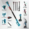 Nueva motosierra a batería de litio recargable, adecuada para jardinería y uso en exteriores, operación con una sola mano, pértiga extensible y juego de sierra para podar ramas altas