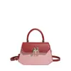 Bolsa Quadrada Pequena Color-Blocking Nova Tendência 2026, Bolsa de Mão Fashion e Simples para Mulheres, Estilo Coreano, Bolsa Transversal Elegante e Texturizada