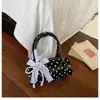 Bolso de Mano de Lunares Versátil de Nicho Bolsos Bolso Boston Casual Nueva Moda Bolso de Hombro Único Cruzado para Mujer
