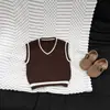 Elegante chaleco de punto estilo británico para bebé, suéter versátil para capas de otoño para niños, ropa para niños de jardín de infantes