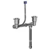 Conjunto Completo de Saída Traseira para Cuba Dupla Universal Durável à Prova de Odores Aço Inoxidável Acessórios de Saída para Tubo de Dreno de Pia de Lavar Louça Personalização