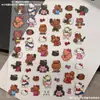 Ferro de Tatuagem de Couro Preto Hello Kitty Musculosa Adesivos Fofos de Arte de Unhas em Relevo Menina de Desenho Copo de Água Câmera Adesivos de Decoração de Unhas
