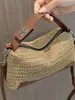 Bolso Estilo Casual y Relajado 2026 Nuevo Verano Vacaciones en la Costa Bolso de Paja Hombro Único Gran Capacidad Bolso de Playa Tejido