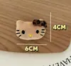 Lindo Estampado de Leopardo de Dibujos Animados Lazo Gato KT Peluche Broche Muñeca Colgante Relleno de Algodón Accesorios DIY Accesorios para el Cabello Combinar
