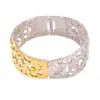 Pulsera Bicolor de Acero de Titanio con Broche Vintage para Mujer, Incrustaciones Florales de Lujo Ligero, No se Desvanece, Joyería de Estilo Minimalista