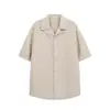Camisa Casual de Lino de Manga Corta de Verano Nanxia para Hombre, Estilo Old Money, Corte Limpio, Cuello Cubano, Camisa Casual de Moda