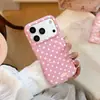 Diseño de Lunares de Guayaba Rosa Adecuado para iPhone 18, 17 Pro Max, Película Suave Funda para Teléfono iPhone 16, 15 Estilo Fresco Soporte Magnético