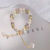 Pulsera Personalizada Imitación Perla Estilo Barroco Francés para Mujer, Estilo de Lujo Ligero Nicho de Gama Alta con Diseño Deslizante