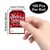 Etiquetas Adesivas de Presente de Natal Xadrez Vermelho e Preto Merrybright Adesivos Selantes Festivos 100 Folhas/Rolo Venda Quente Transfronteiriça